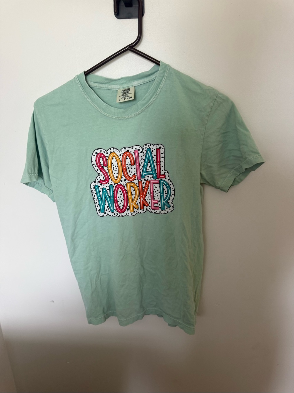 Comfort Colors Mint Green "Social Worker" Short Sleeve Tee